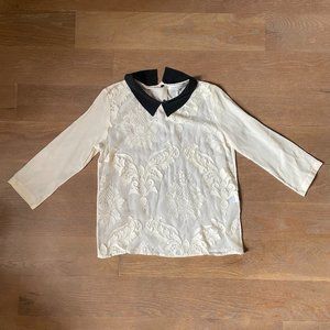 Sandro Silk Lace Blouse